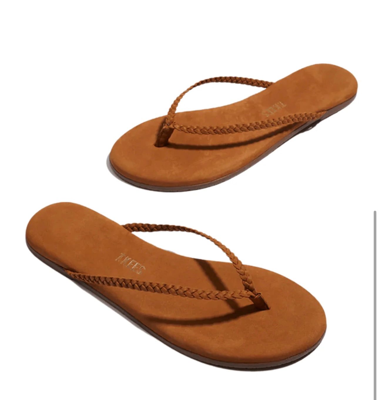 Lily Braided Camel TKEES soft leather suede sandals summer footwear