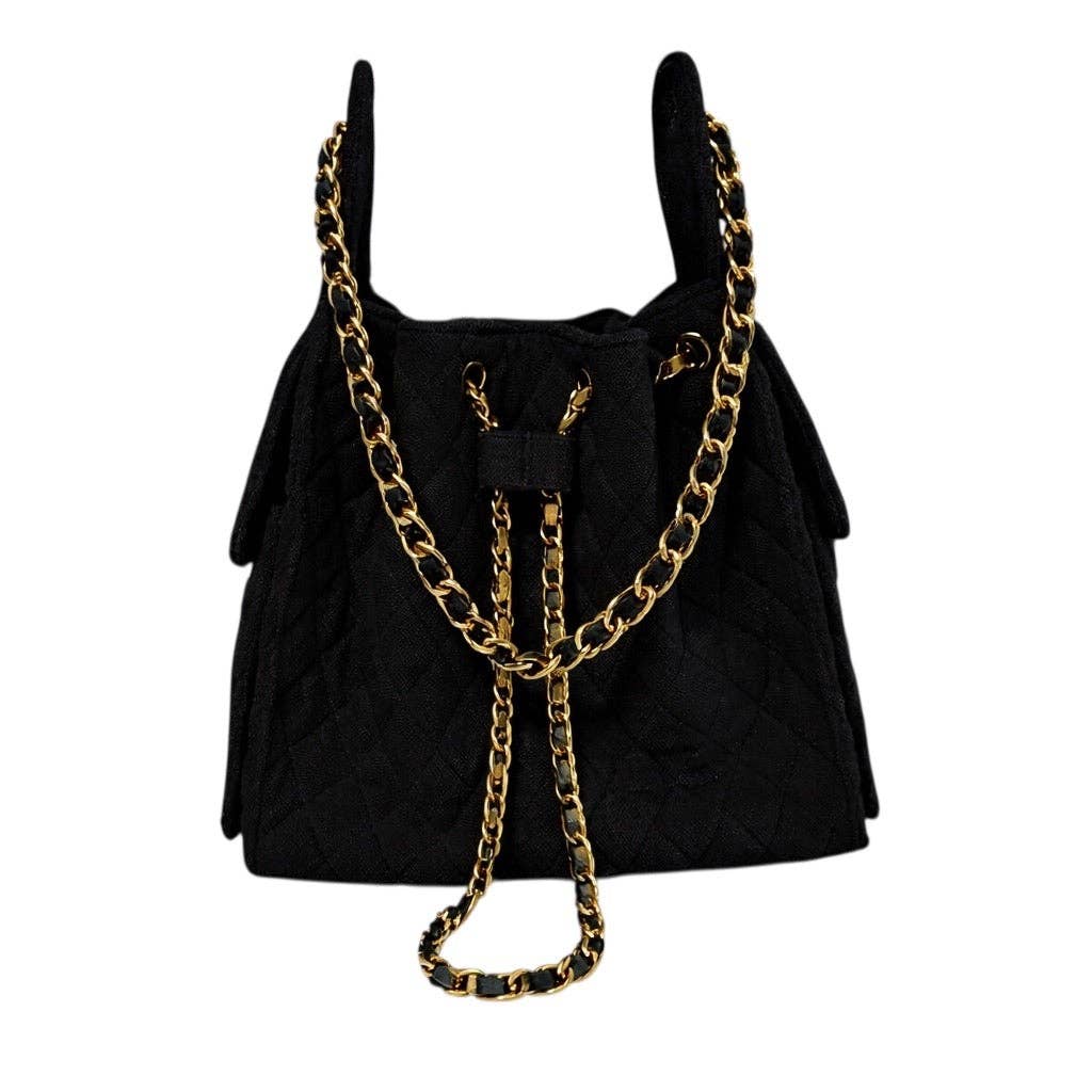 Terry Bucket Tote Tote NOIR THE POOLCLUB MONACO