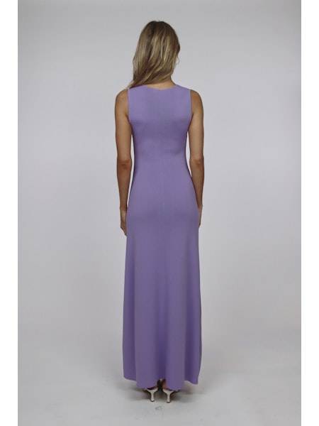 The Lucerne Violet sleeveless long dress back view by SOLID&STRIPED