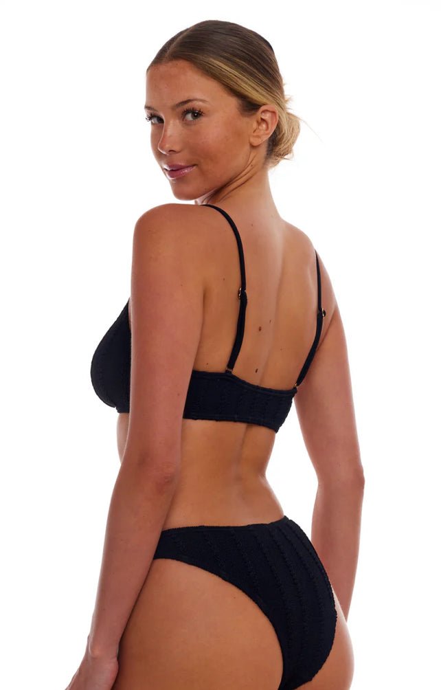 Woman wearing black Dubai Bikini from LOVE&BIKINIS showing back view