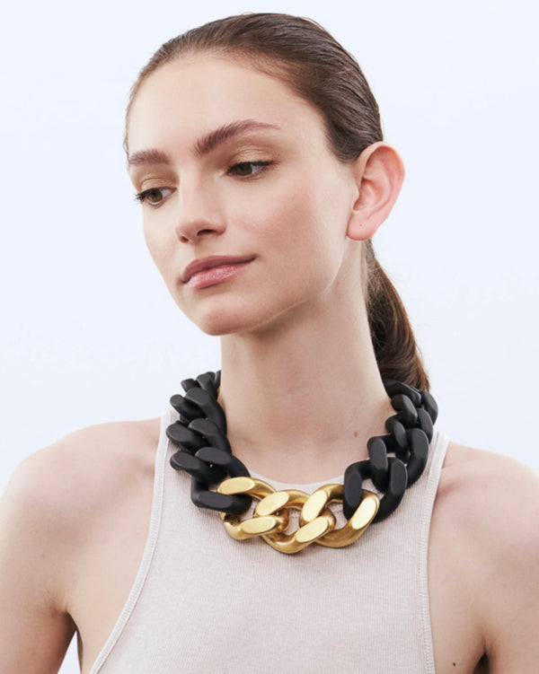 Great Necklace Gold&Matte Black VANESSA BARONI