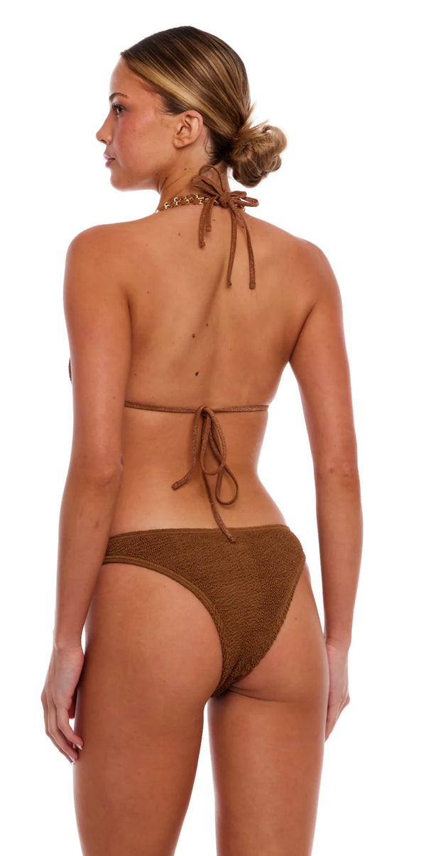 Sydney Gold Chain Triangle Bikini Toffee LOVE&BIKINIS