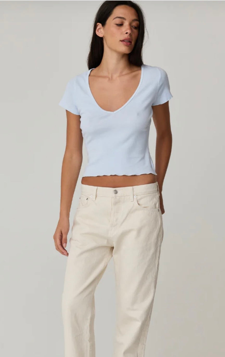 Vicky V Neck Ice Blue Asher