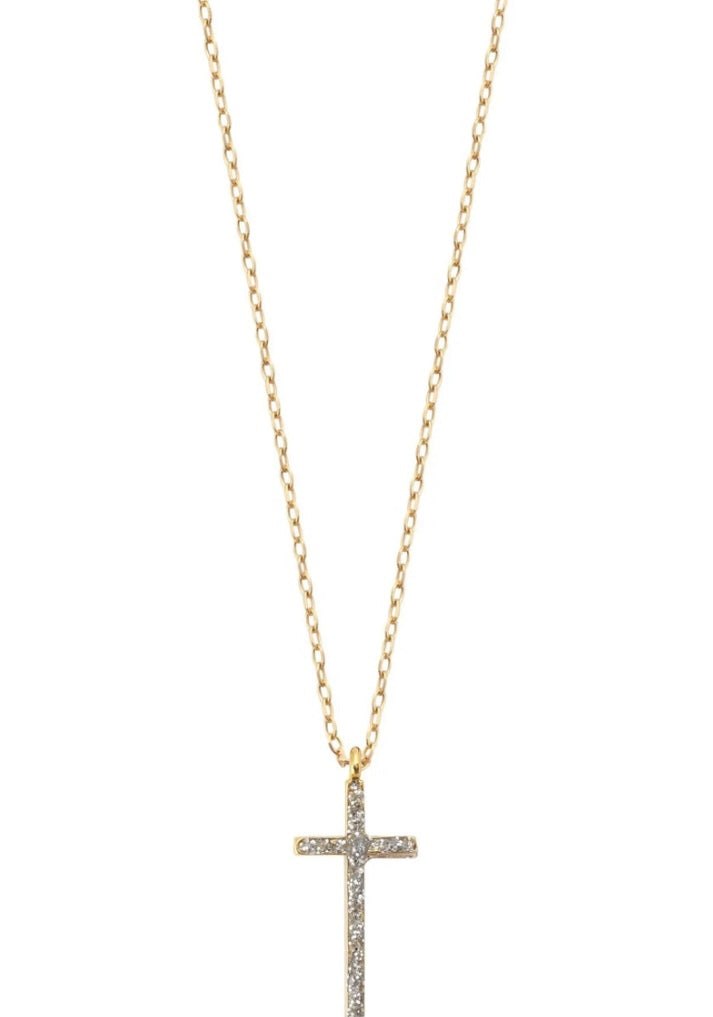 18 carat gold necklace with diamond cross pendant limited edition