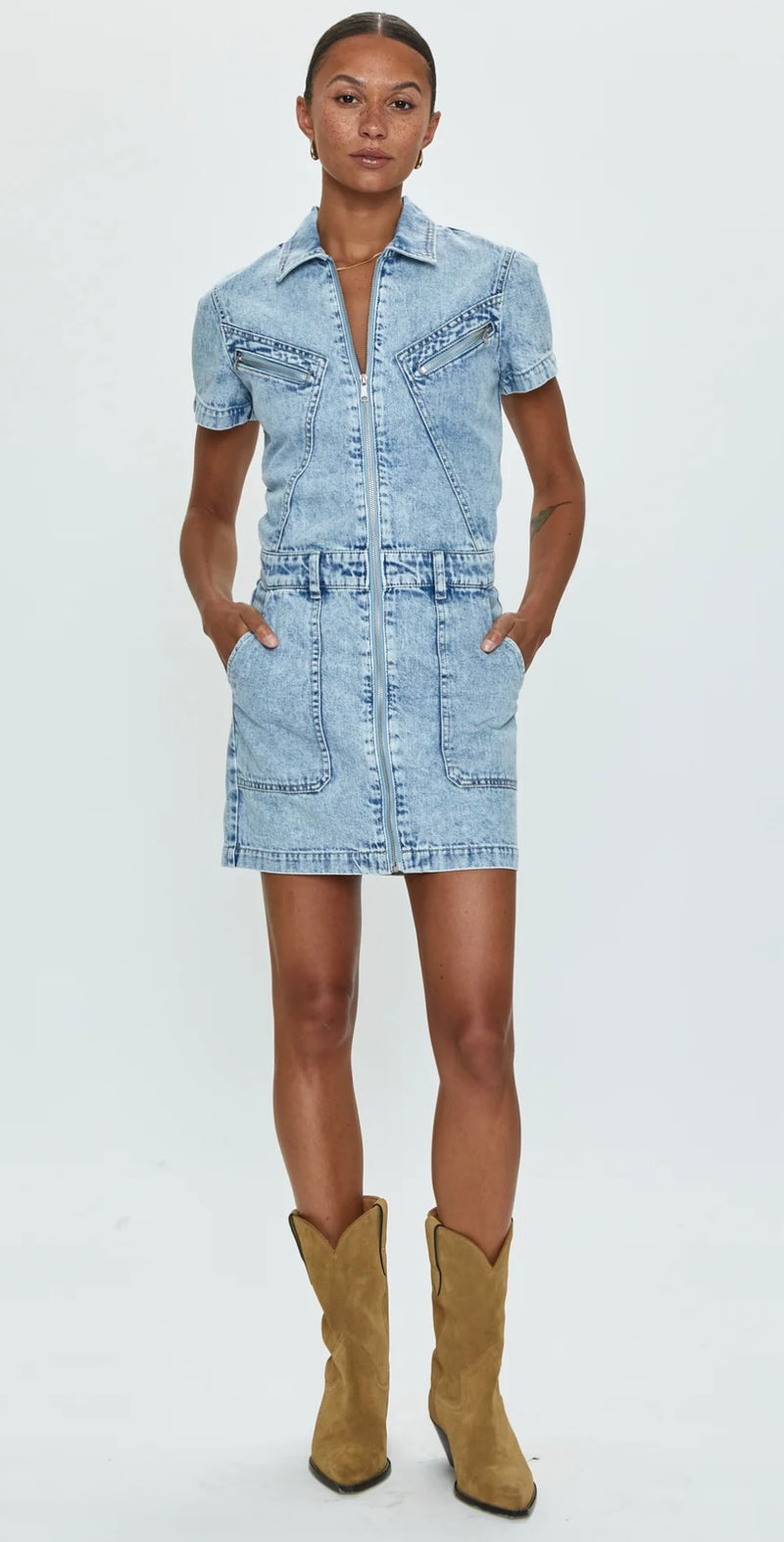 Brix Aviator Dress PISTOLA DENIM