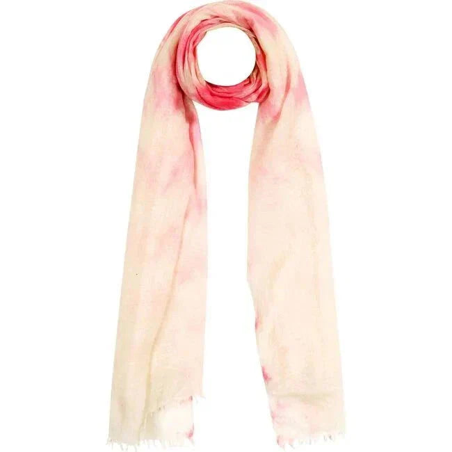 Cashmere dip dye blush pink shawl handcrafted in Nepal, versatile luxury wrap and scarf.