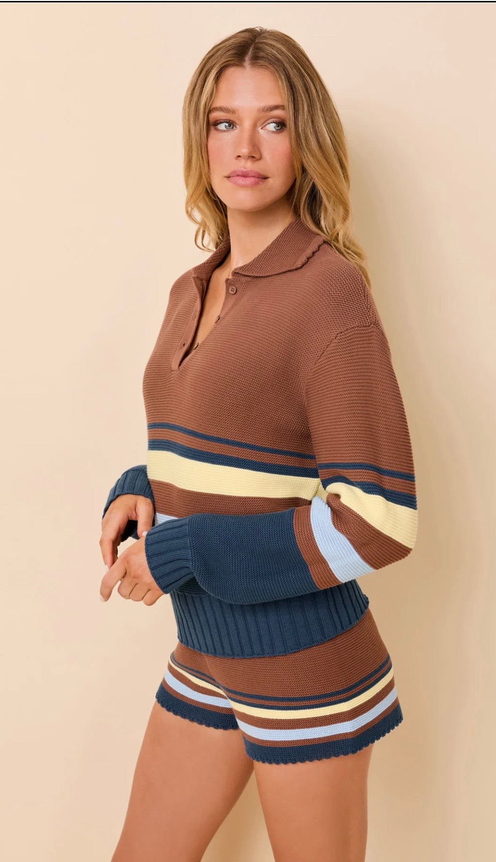 The Cleo Pullover Walnut SOLID&amp;STRIPED
