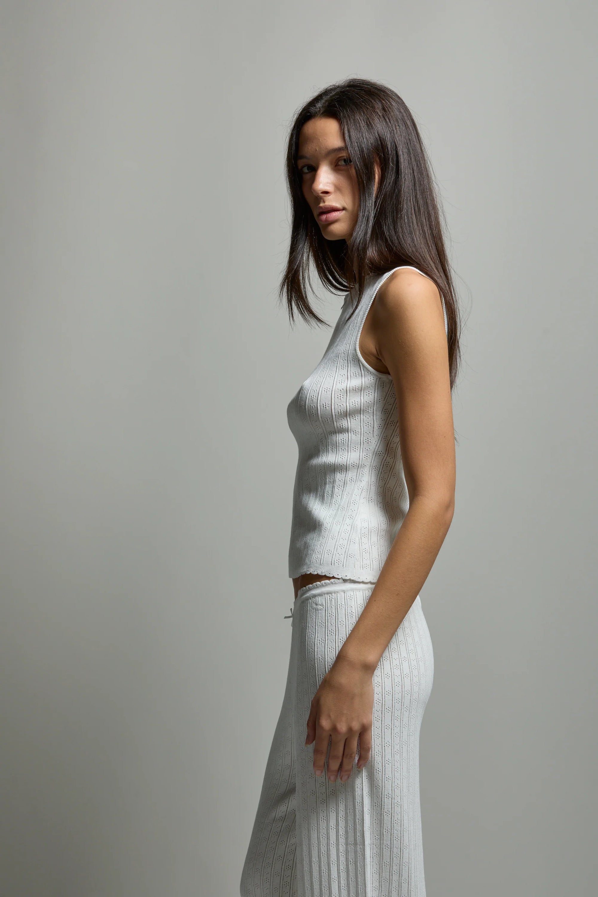 Pointelle Tank Blanc ASHER THE LABEL