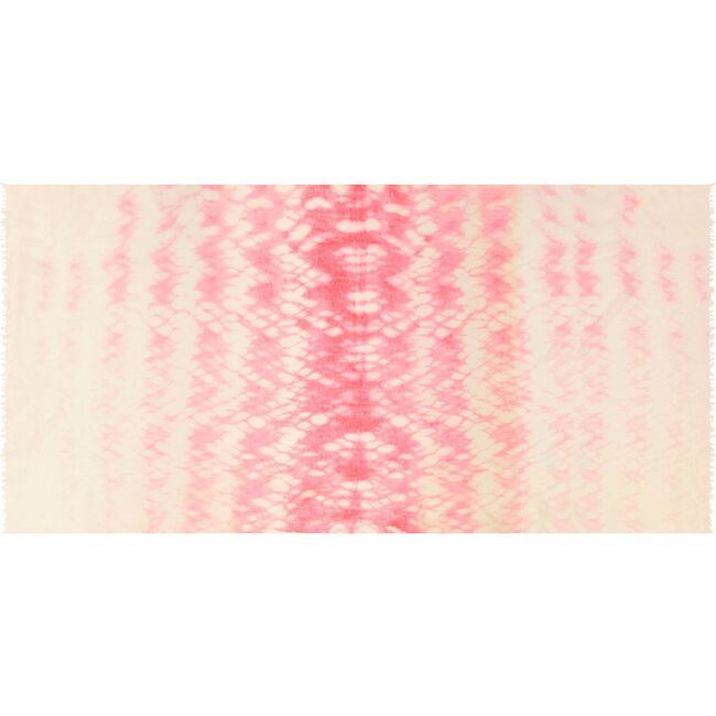 Cashmere dip dye shawl in blush pink with traditional Nepalese hand-dye design