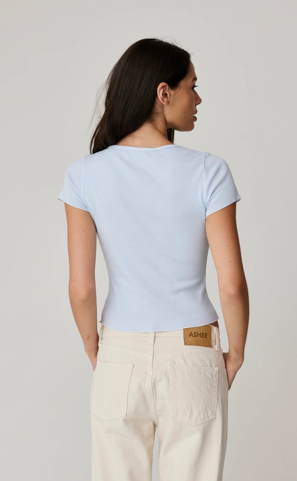 Vicky V Neck Ice Blue Asher