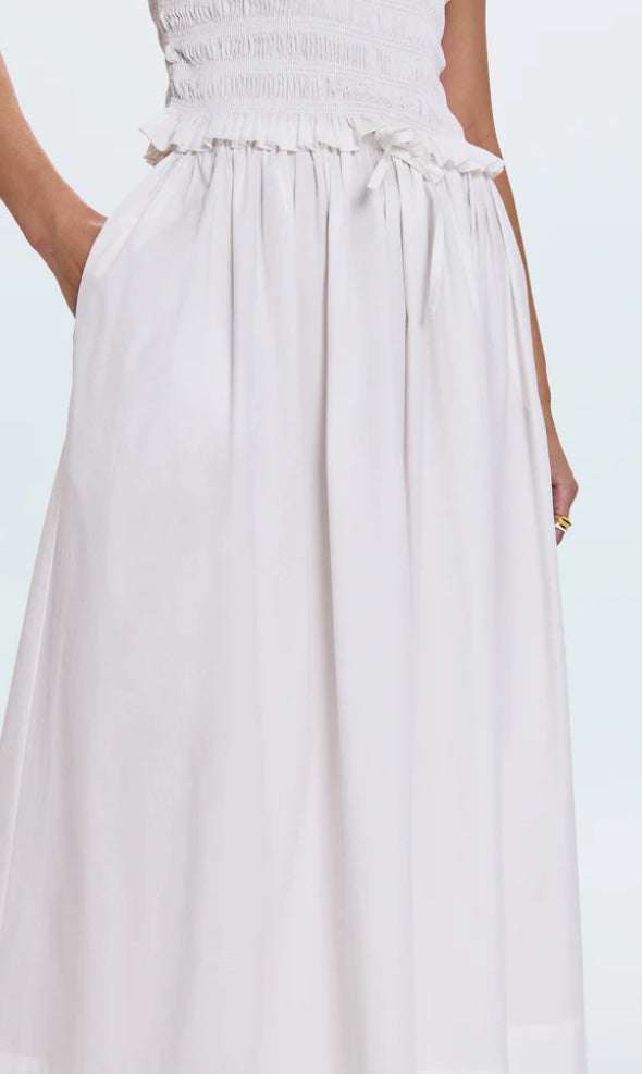 Noelle Poplin Maxi Skirt Le Blanc PISTOLA