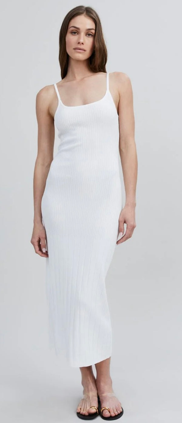 The Noel Dress Optic White SOLID&STRIPED