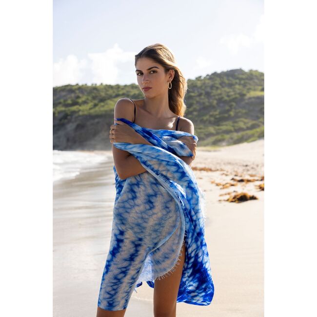 Cashmere Dip Dye Saline Pareo Indigo Blue MER ST. BARTH