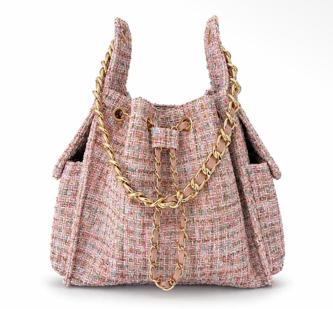 Bayshore Beach Bag Rose Tweed