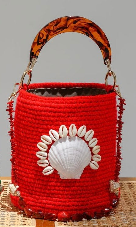 Rooftop Red Bucket Bag LE POM POM