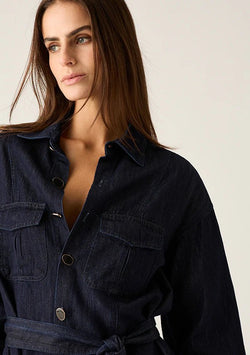 Ana Denim Shirt Mini Dress - The Poolclub Monaco