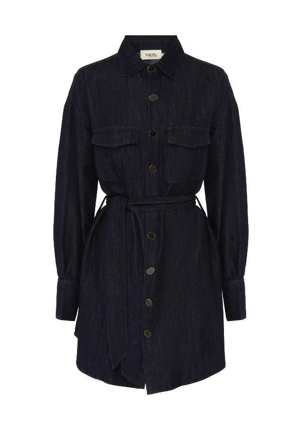 Ana Denim Shirt Mini Dress - The Poolclub Monaco