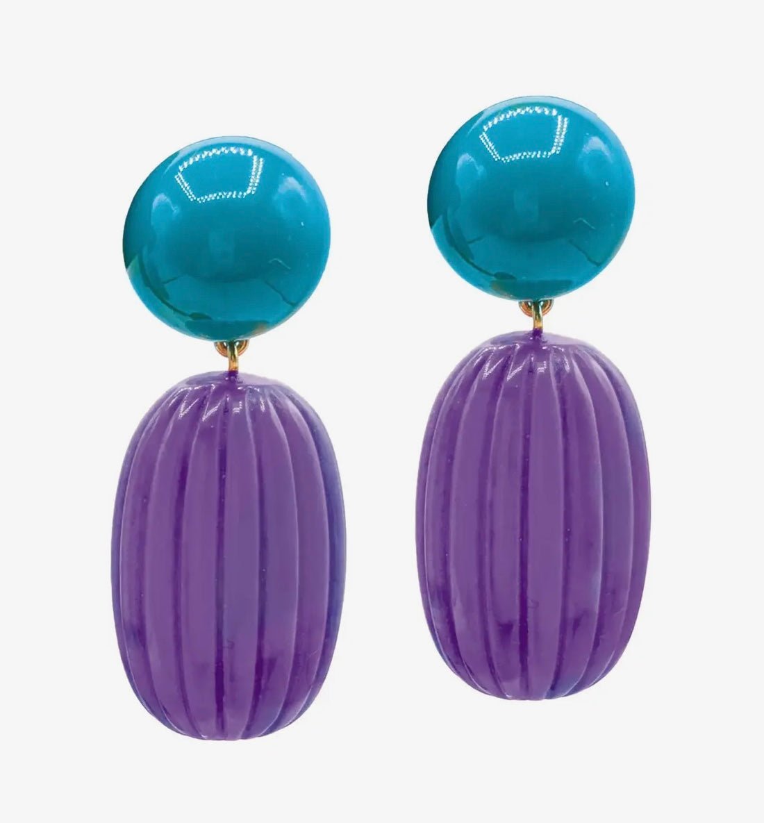 Arabella Turquoise X Purple Earrings - The Poolclub Monaco