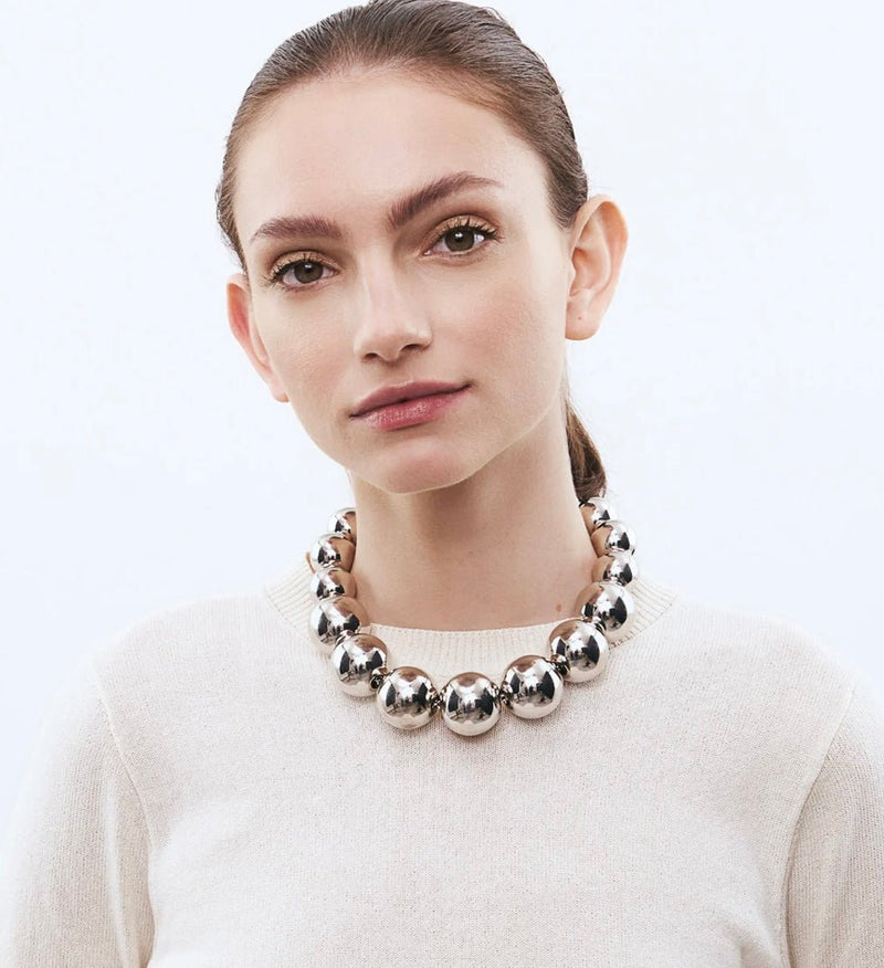 Beads Necklace Silver VANESSA BARONI - The Poolclub Monaco