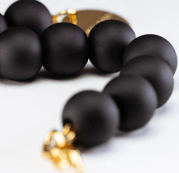 Big Beads Bracelet Matte Black VANESSA BARONI - The Poolclub Monaco