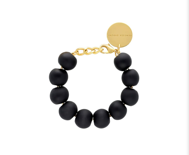 Big Beads Bracelet Matte Black VANESSA BARONI - The Poolclub Monaco