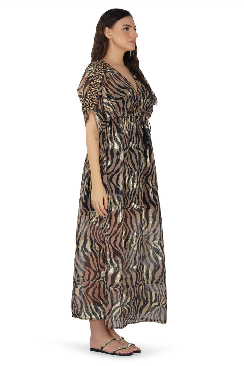 Black Zebra Maxi Dress AMERICA&BEYOND - The Poolclub Monaco