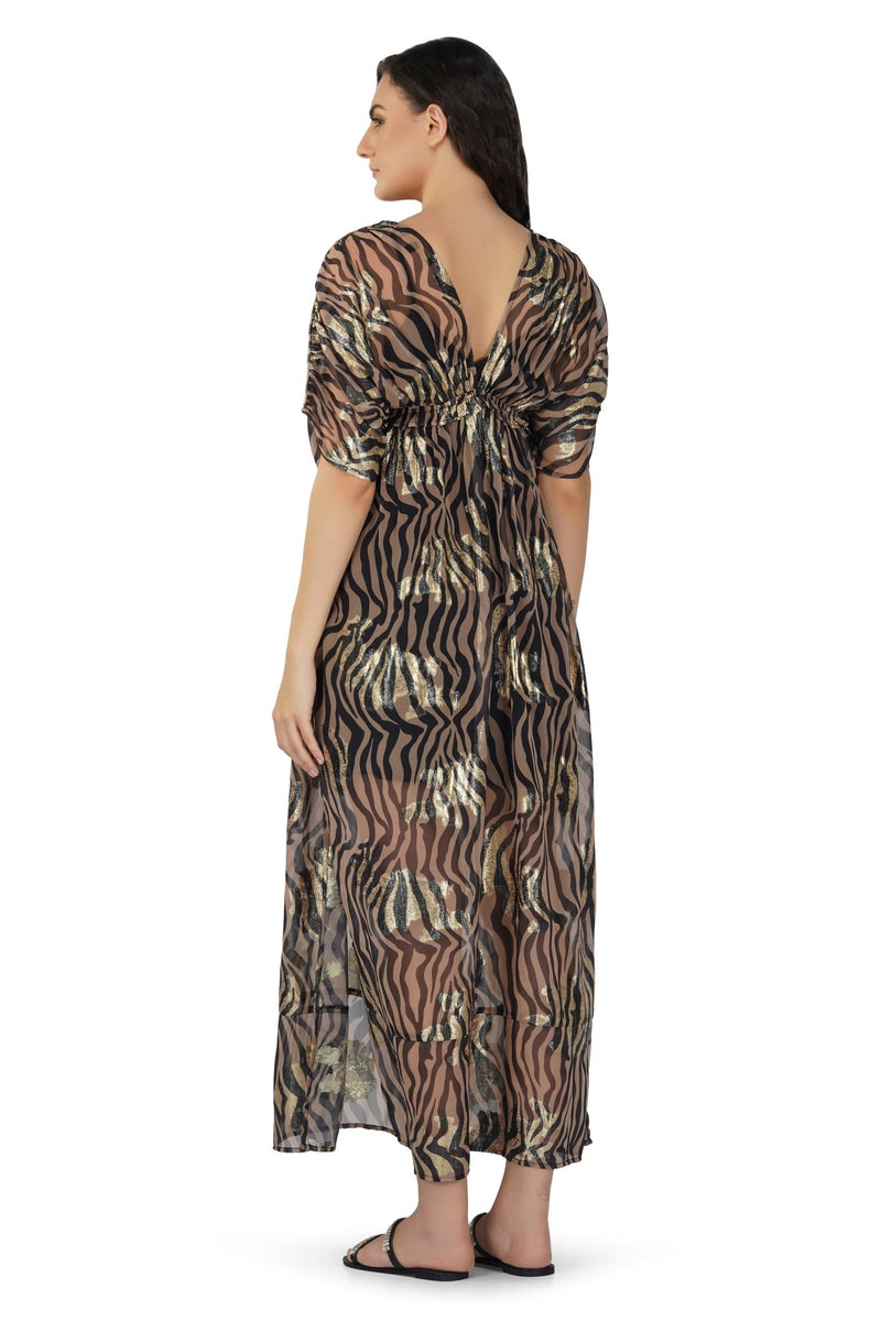 Black Zebra Maxi Dress AMERICA&BEYOND - The Poolclub Monaco