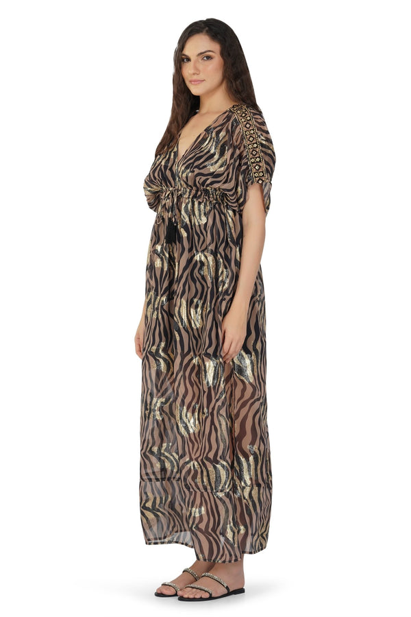 Black Zebra Maxi Dress AMERICA&BEYOND - The Poolclub Monaco