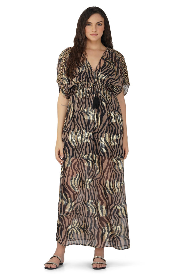 Black Zebra Maxi Dress AMERICA&BEYOND - The Poolclub Monaco