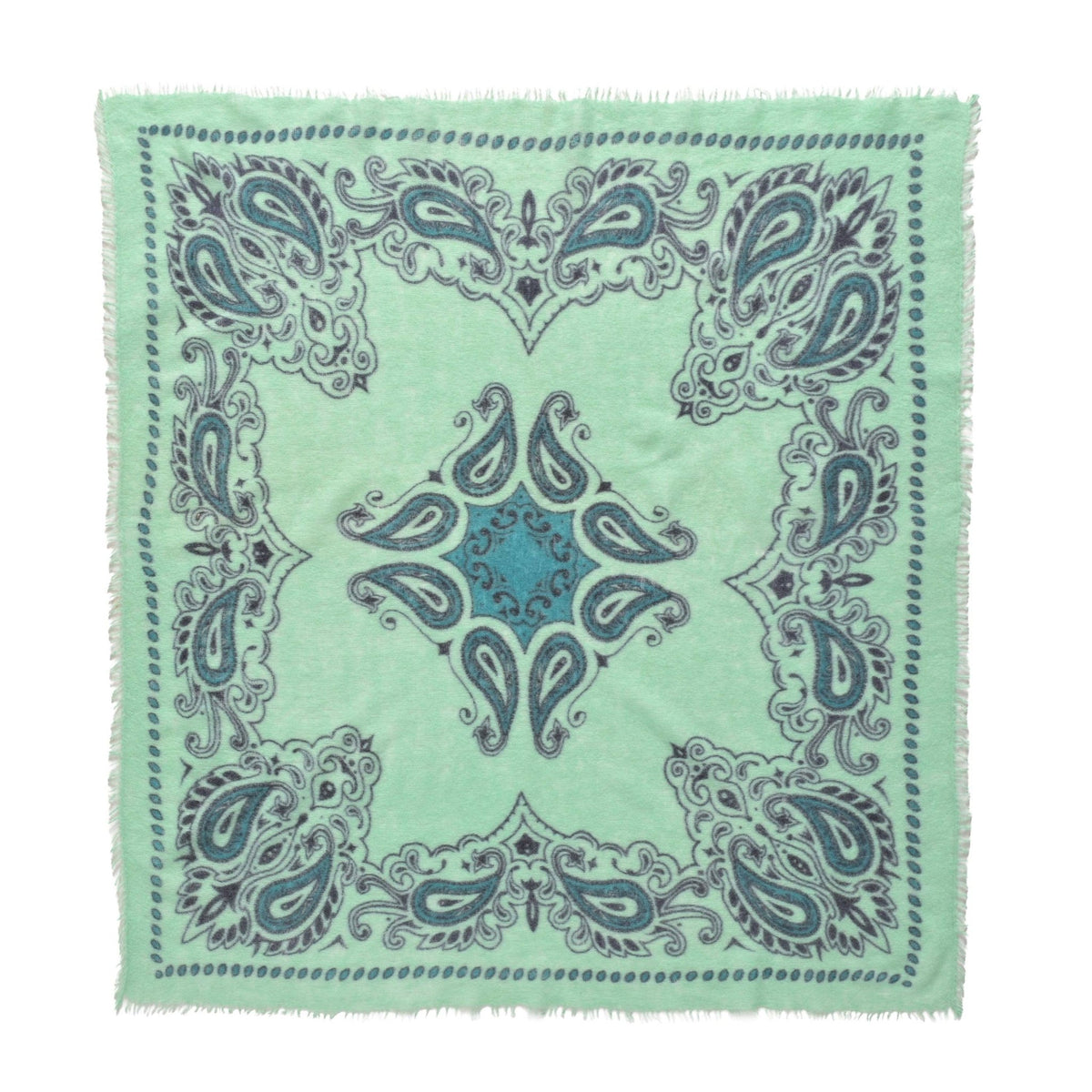 Cashmere Bandana Paisley Green - The Poolclub Monaco