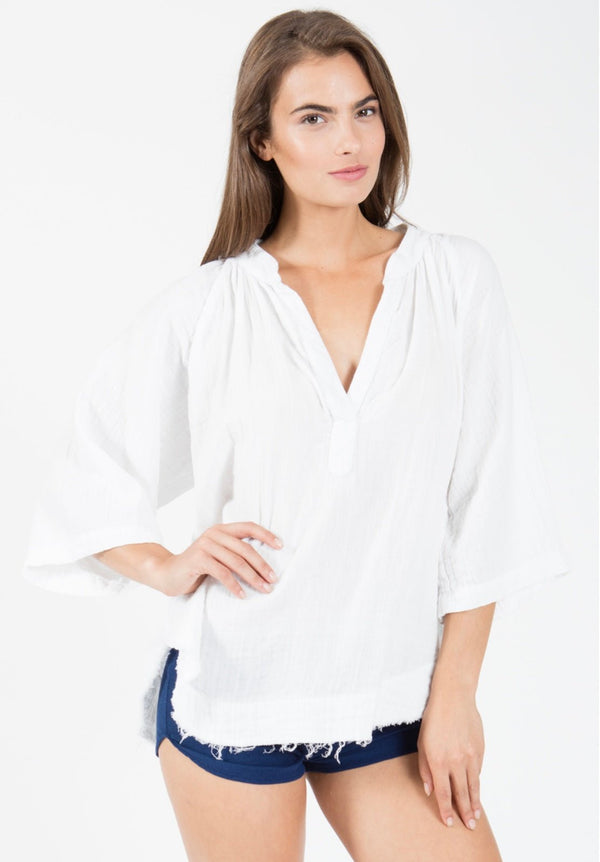 Cefalu Short Sleeve Top White 9SEED - The Poolclub Monaco