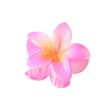 Pink and yellow Hawaiian flower-shaped hair clip hair claws accessory