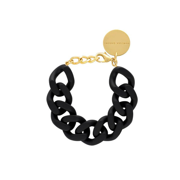 FLAT CHAIN BRACELET MATT BLACK VANESSA BARONI - The Poolclub Monaco