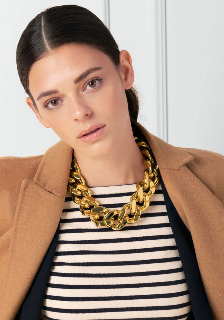 ネックレス・ペンダント Vanessa Baroni Polished Gold-Plated l Necklace flat-chain-necklace-gold-