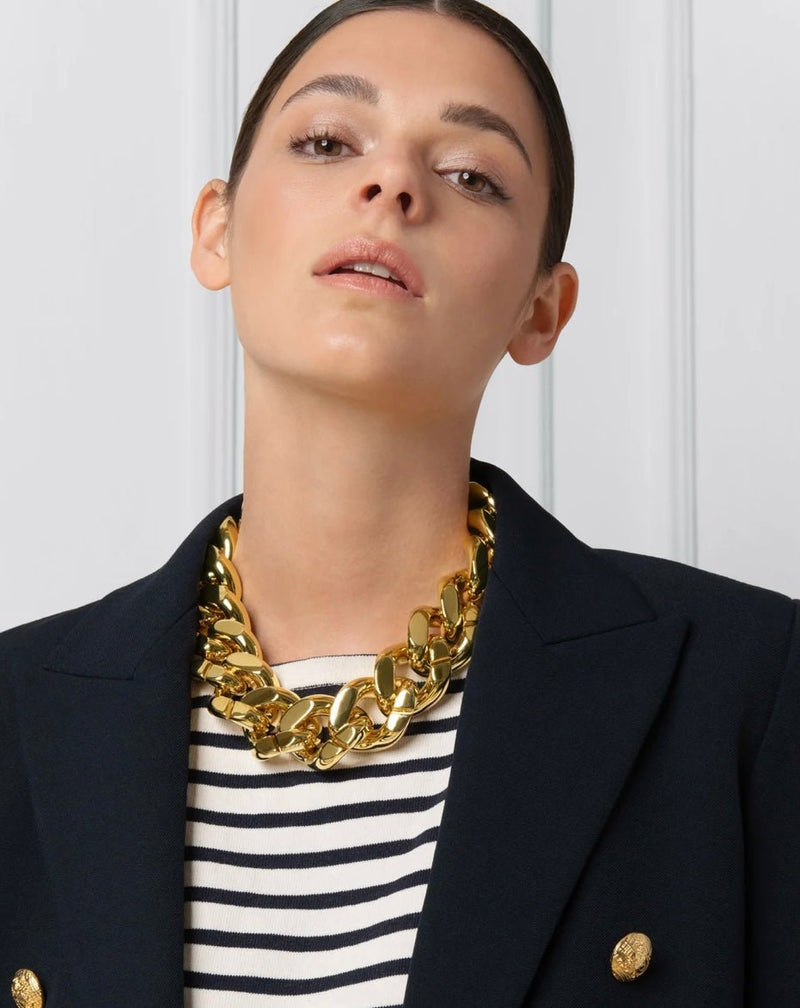 Flat Chain Necklace Gold VANESSA BARONI - The Poolclub Monaco