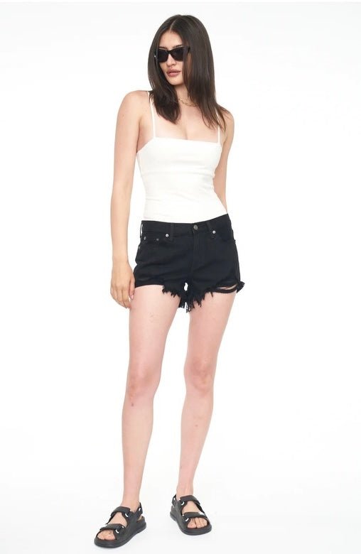 Gigi Low Rise Cut Off Short Black Overdye PISTOLA - The Poolclub Monaco