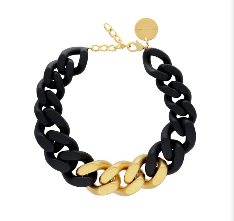 Great Necklace Gold&Matte Black VANESSA BARONI - The Poolclub Monaco