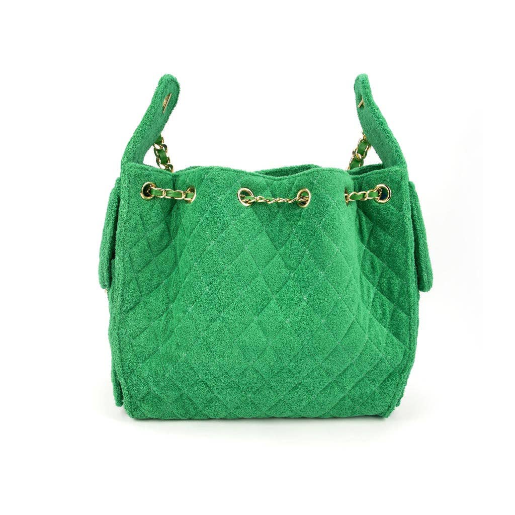 Green Terry Bucket Bag - The Poolclub Monaco