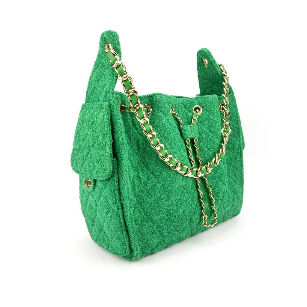 Green Terry Bucket Bag - The Poolclub Monaco