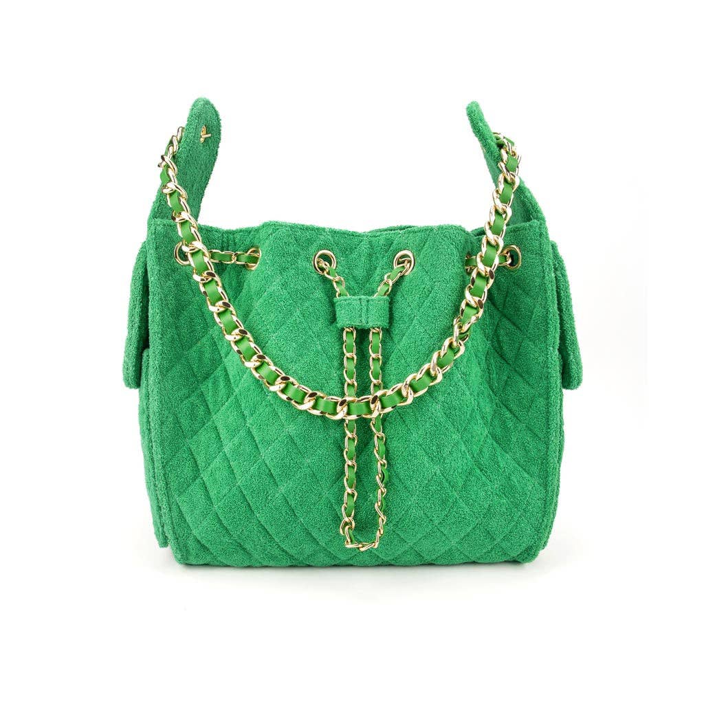 Green Terry Bucket Bag - The Poolclub Monaco