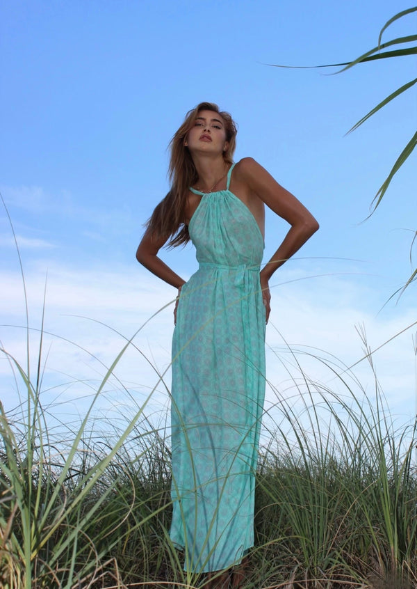 Hebe Dress Aqua Viva HANSINE LONDON - The Poolclub Monaco