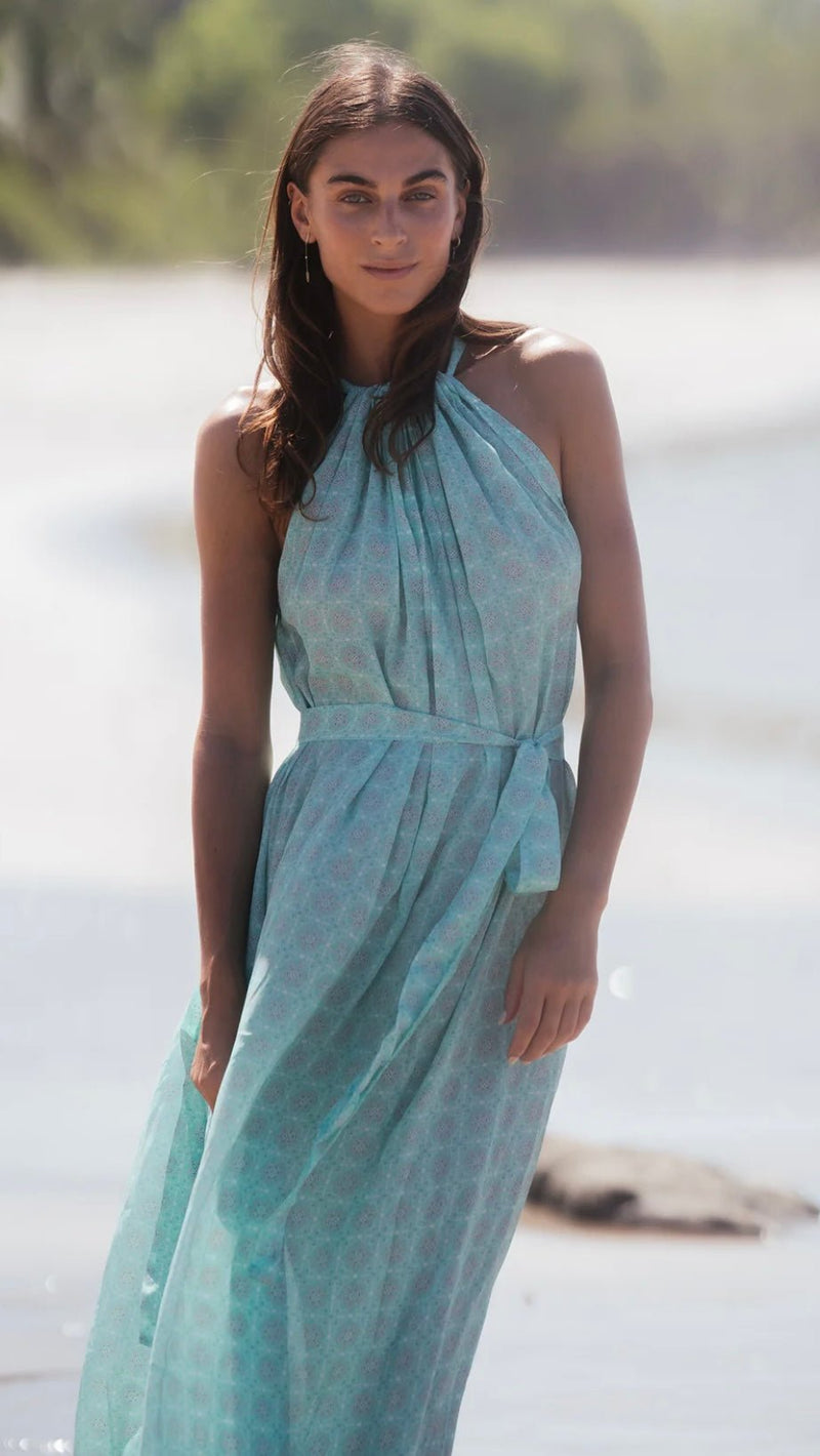 Hebe Dress Aqua Viva HANSINE LONDON - The Poolclub Monaco