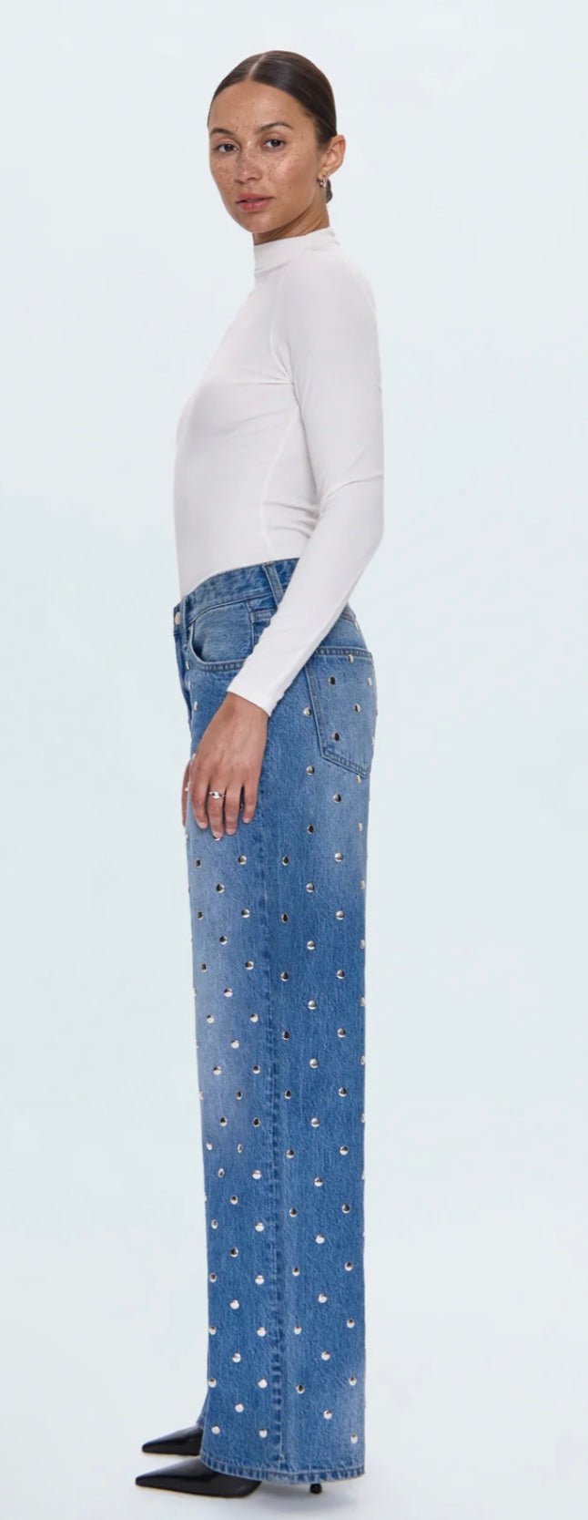 Hendrix Midrise Studded Jeans PISTOLA DENIM - The Poolclub Monaco