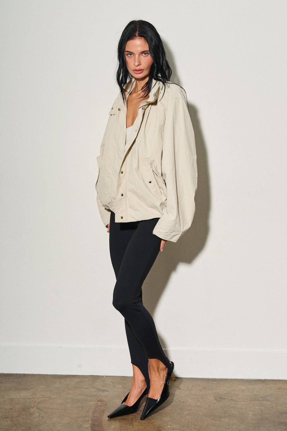 Hooded Windbreaker Light Sage - The Poolclub Monaco