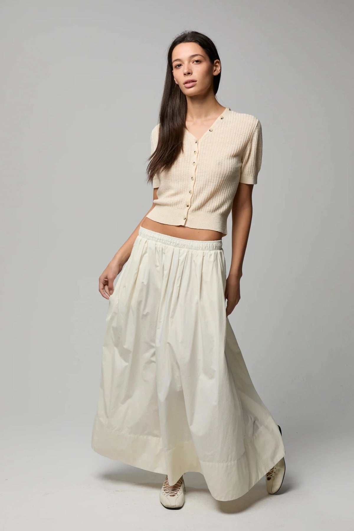 Kate Poplin Skirt Afterglow ASHER THE LABEL - The Poolclub Monaco