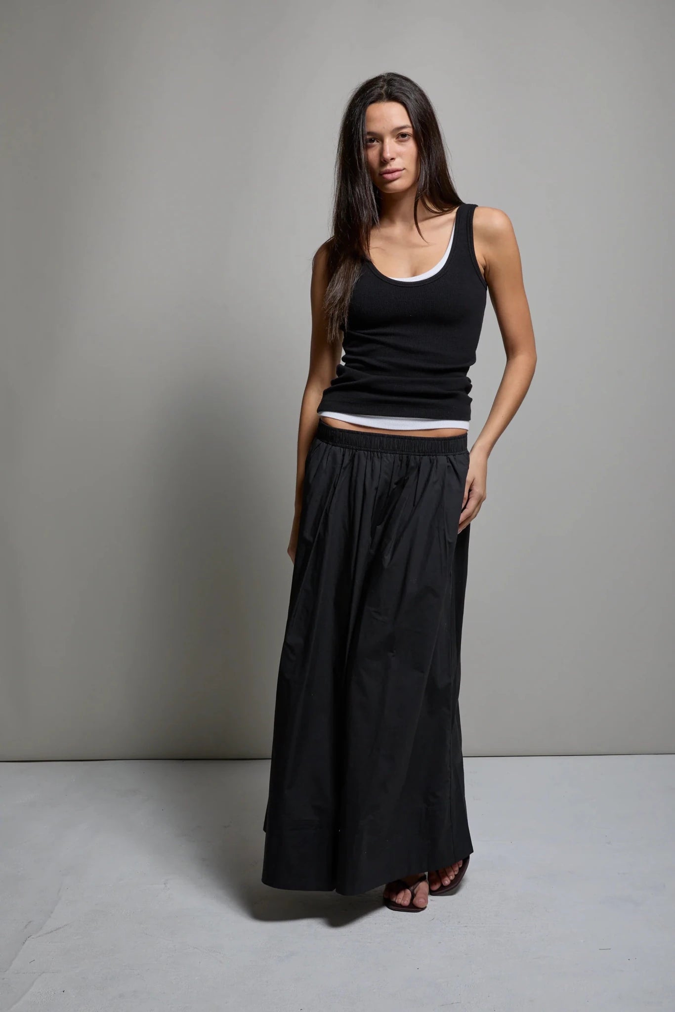 Kate Poplin Skirt True Black ASHER THE LABEL - The Poolclub Monaco