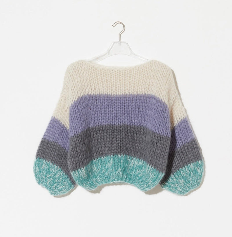 Mohair Big Sweater White&Jade MAIAMI - The Poolclub Monaco