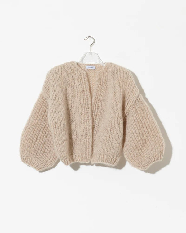 Mohair Bomber Cardigan Beige MAIAMI - The Poolclub Monaco