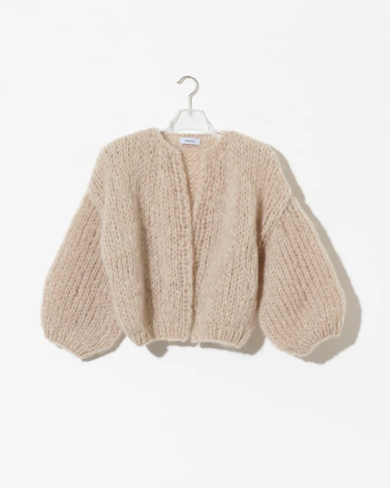 Mohair Bomber Cardigan Beige MAIAMI - The Poolclub Monaco