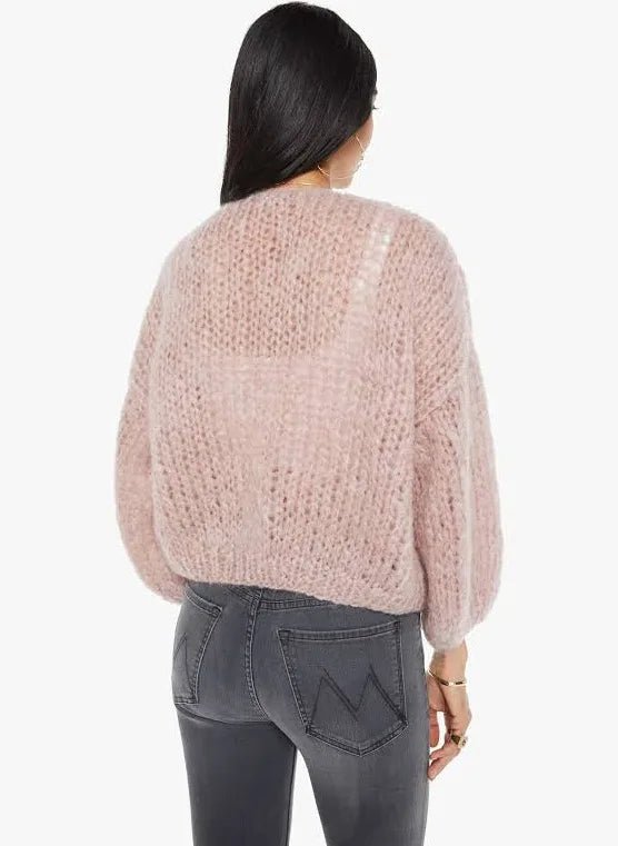 Mohair Bomber Cardigan Pink Melange MAIAMI - The Poolclub Monaco